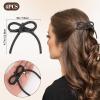 4Pcs Black Rhinestone Bow Hair Clips Prom Hair Accessories Non Slip Hair Bows for Women Hair Bows for Women view 2