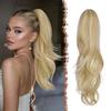 FESHFEN Drawstring Ponytail Extension, Natural Long Wavy Layered Synthetic Pony Tails Dirty Blonde Hair Extensions Hairpieces for Women, 20 inch view 1