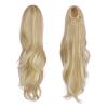 FESHFEN Drawstring Ponytail Extension, Natural Long Wavy Layered Synthetic Pony Tails Dirty Blonde Hair Extensions Hairpieces for Women, 20 inch view 2
