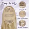 FESHFEN Drawstring Ponytail Extension, Natural Long Wavy Layered Synthetic Pony Tails Dirty Blonde Hair Extensions Hairpieces for Women, 20 inch view 3