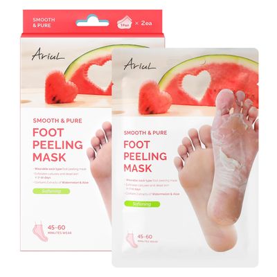 Ariul Smooth & Pure Foot Peeling Mask, Exfoliating Peeling mask, Korean Skin Care, 2 Pairs (Watermelon)