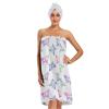 Bulletgxll Colorful Butterflies Women's Shower Wrap Towel Set of 3 Adjustable Spa Body Wrap Super Absorbent Bathrobe with Hair Towel & Headband view 1