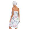 Bulletgxll Colorful Butterflies Women's Shower Wrap Towel Set of 3 Adjustable Spa Body Wrap Super Absorbent Bathrobe with Hair Towel & Headband view 2