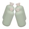 HAKIDZEL 4pcs Refillable Shampoo and Conditioner Bottles Travel Dispenser Sleek Empty Toiletries Containers for Bathroom and Travel Avocado Design view 1