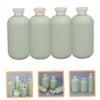 HAKIDZEL 4pcs Refillable Shampoo and Conditioner Bottles Travel Dispenser Sleek Empty Toiletries Containers for Bathroom and Travel Avocado Design view 3
