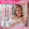 Lasnten 66 Pcs Razors for Women Bulk Sensitive Skin Razor Women's Disposable Shavers Include 3 Non-slip Handles and 63 Blade Refills view 2