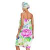 Bulletgxll Watercolor Flowers Women's Shower Wrap Towel Set of 3 Adjustable Spa Body Wrap Super Absorbent Bathrobe with Hair Towel & Headband view 2