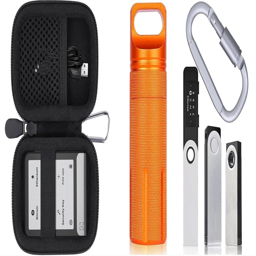 Aenllosi for Ledger Flex/STAX BTC Bitcoin Wallet Hard Case + Ledger Nano X BTC Bitcoin Crypto Hardware Wallet Aluminum Alloy Case