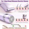 Bikini Trimmer for Women 2 in 1, Dual Head Womens Electric Shaver, Electric Razors for Pubic Hair, IPX7 Waterproof Rechargeable Facial Hair Removal for Shaving Underarm Leg Arm Body Face, Purple view 3