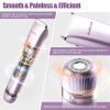 Bikini Trimmer for Women 2 in 1, Dual Head Womens Electric Shaver, Electric Razors for Pubic Hair, IPX7 Waterproof Rechargeable Facial Hair Removal for Shaving Underarm Leg Arm Body Face, Purple view 4
