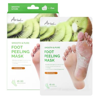 Ariul Smooth & Pure Foot Peeling Mask, Exfoliating Peeling mask, Korean Skin Care, 2 Pairs (Kiwi)