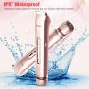 Bikini Trimmer for Women 2 in 1, Dual Head Womens Electric Shaver, Electric Razors for Pubic Hair, IPX7 Waterproof Rechargeable Facial Hair Removal for Shaving Underarm Leg Arm Body Face, Rose Gold view 2