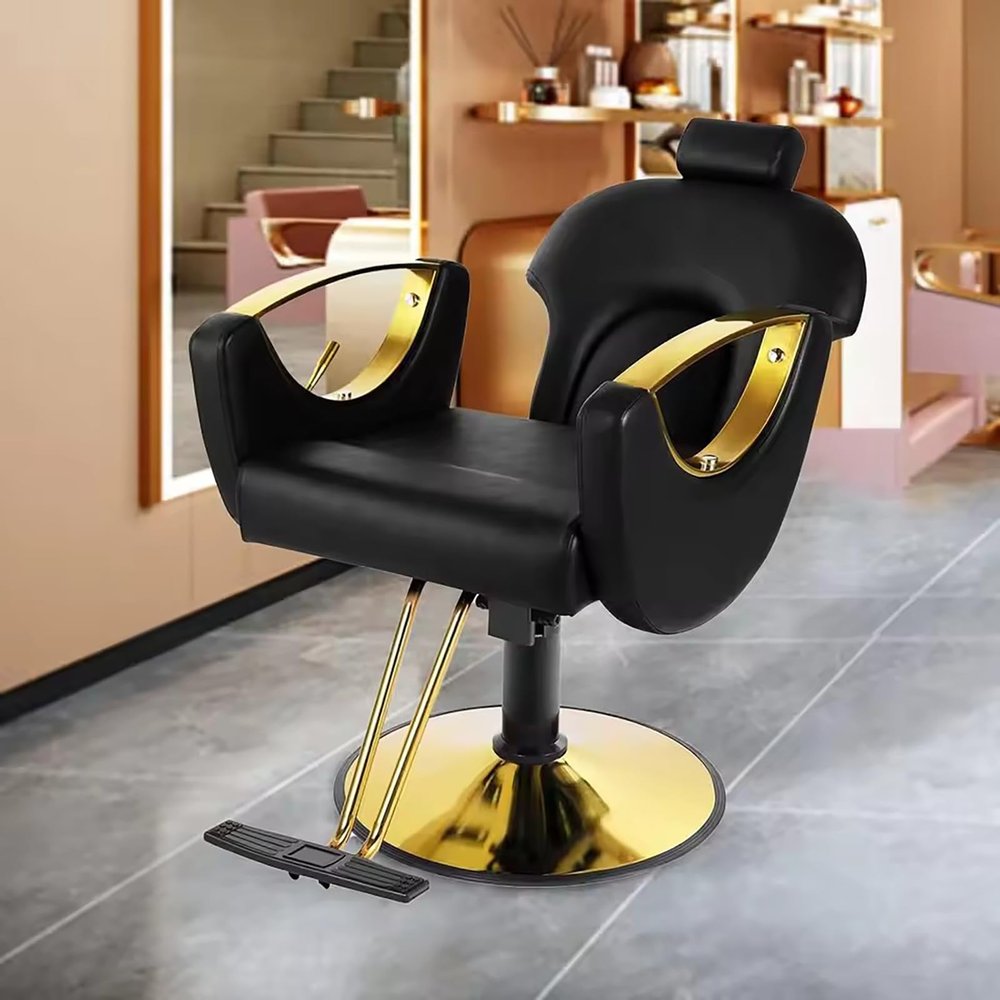 Barber Chair Reclining Hair Salon Chair, All-Purpose Salon Chairs for Hair Stylist, 360 Degrees Rolling Swivel Styling Chairs, Shampoo Chair Tattoo Chairs,Black
