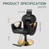 Barber Chair Reclining Hair Salon Chair, All-Purpose Salon Chairs for Hair Stylist, 360 Degrees Rolling Swivel Styling Chairs, Shampoo Chair Tattoo Chairs,Black view 2