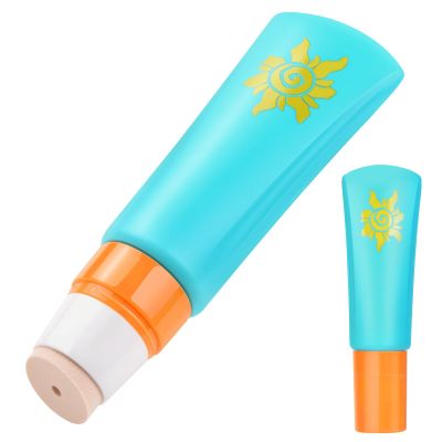 MONVIE Sunscreen Applicator, Refillable and Spill Proof Kids Sunscreen Lotion Applicator with Soft Foam Sponge For Kids, Adults & Families, Summer and Vacation 1Pcs Bule