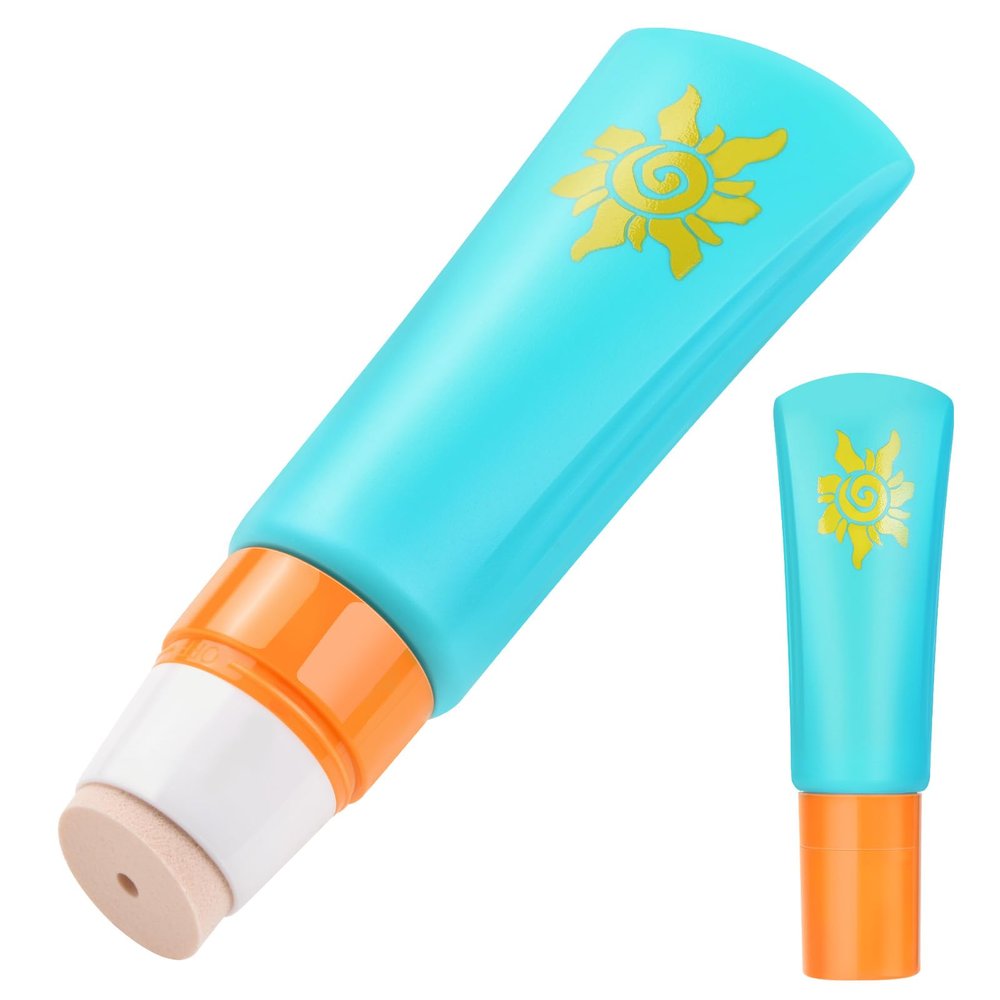MONVIE Sunscreen Applicator, Refillable and Spill Proof Kids Sunscreen Lotion Applicator with Soft Foam Sponge For Kids, Adults & Families, Summer and Vacation 1Pcs Bule