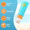 MONVIE Sunscreen Applicator, Refillable and Spill Proof Kids Sunscreen Lotion Applicator with Soft Foam Sponge For Kids, Adults & Families, Summer and Vacation 1Pcs Bule view 3