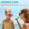 MONVIE Sunscreen Applicator, Refillable and Spill Proof Kids Sunscreen Lotion Applicator with Soft Foam Sponge For Kids, Adults & Families, Summer and Vacation 1Pcs Bule view 4