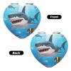 HJTRW Travel Makeup Mirror for Women Double-Sided 1X/2X Magnifying Foldable Cosmetic Mirror Portable Pocket Mirror Shark Ocean Theme Vanity Mirror Compact Beauty Mirror for Pocket Purse Clutch view 2