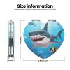 HJTRW Travel Makeup Mirror for Women Double-Sided 1X/2X Magnifying Foldable Cosmetic Mirror Portable Pocket Mirror Shark Ocean Theme Vanity Mirror Compact Beauty Mirror for Pocket Purse Clutch view 3