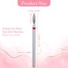 10 Pcs Cuticle Drill Bit 3/32" Russian Diamond Nail Bit Flame Shape Diamond Nail Drill Bits Professional Cuticle Clean Drills for Dead Skin Dry Manicure Pedicure Shape Remove Nails Salon Tools Silver view 2