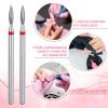 10 Pcs Cuticle Drill Bit 3/32" Russian Diamond Nail Bit Flame Shape Diamond Nail Drill Bits Professional Cuticle Clean Drills for Dead Skin Dry Manicure Pedicure Shape Remove Nails Salon Tools Silver view 3