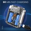 Afeitadora Elctrica Porttil Rotativa De Doble Anillo, Portable Rotary Dual Ring Electric Shaver, Upgrade USB Rechargeable Waterproof Pocket Razor for Men(White) view 3