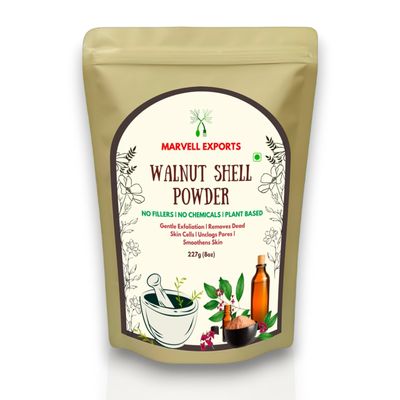 TV Walnut Shell Powder | Face Scrub for Dead Skin Cells & Blackheads - Akhroat Chilka powder | 227GRAM