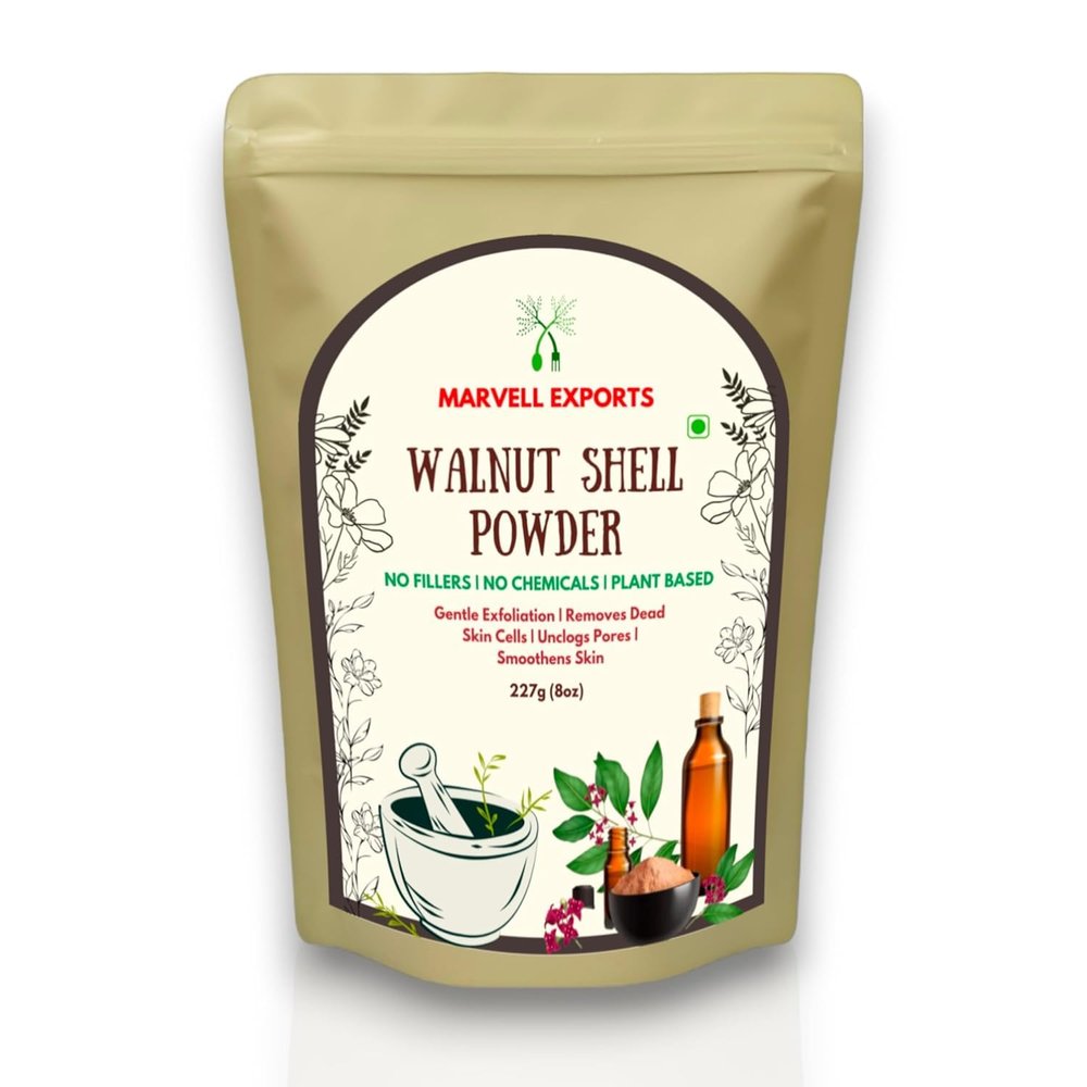 TV Walnut Shell Powder | Face Scrub for Dead Skin Cells & Blackheads - Akhroat Chilka powder | 227GRAM