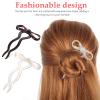 Healvian 2Pcs U Shaped Bow Hairpin For Styling Hair Stick for Women Gilrs French Hair Pins view 3