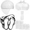 Chicingyou 96 Pcs Spray Tanning Supplies Included Spray Tan Feet Pads Hair Nets Disposable Bra Underwear Caps Kit for Sunless Tan Self Tanning at Home or Salon Accessories (White) view 1