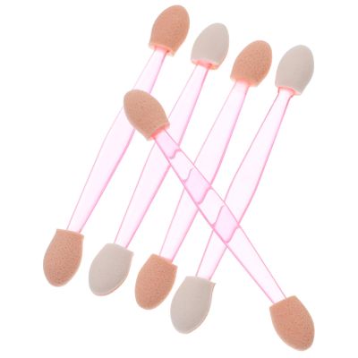 Didiseaon Travel-sized Double-ended Eye Shadow Brush Non-slip Makeup Brush Short Handle Latex Sponge Tips Easy to Carry Random