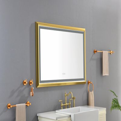 48 in. W x30 in. H Oversized Rectangular ed LED Mirror Anti Fog Dimmable Wall Mount Bathroom Vanity Mirror