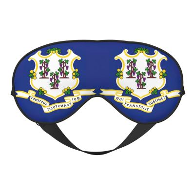 Connecticut State Flag Print Sleep Mask Silk-Like Eye Mask Sleeping Eye Mask for Women Men for Travel Sleep Relaxation