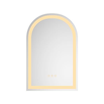 20 * 30 LED Lighted Bathroom Wall Mounted Mirror with High Lumen+Anti Fog Separately Control+Dimmer Function