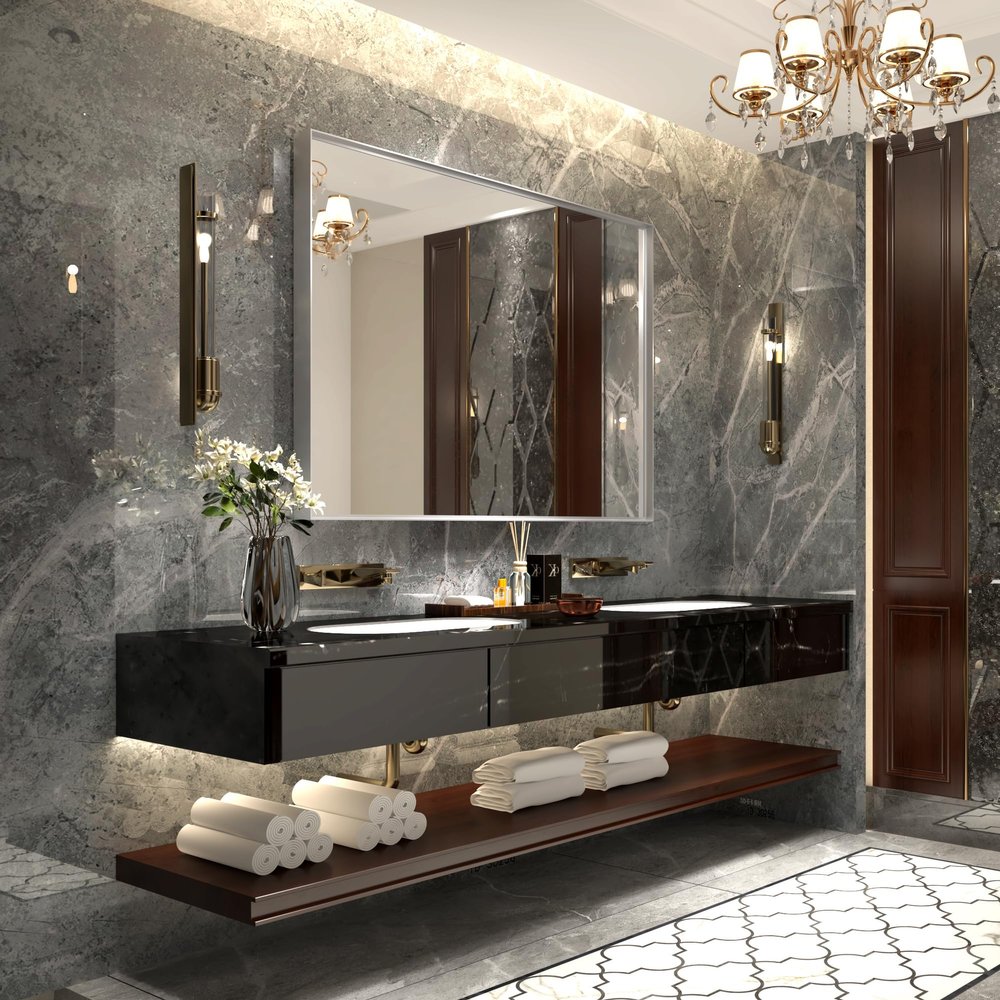 40x30inch Silver Rectangular Wall Mounted Beveled Bathroom Mirror,Square Angle Metal e Wall Mounted Bathroom Mirrors for Wall(Horizontal Vertical)