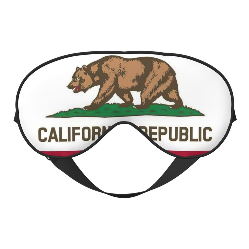 California State Flag Print Sleep Mask Silk-Like Eye Mask Sleeping Eye Mask for Women Men for Travel Sleep Relaxation