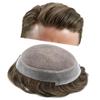 LYRICAL HAIR Toupee for Men Hair System Replacement Monofilament Mens Toupee Fine Mono Clear Poly Skin Mens Human Hair Piece 6"X9" #410 Medium Brown+10% Gray-110% Light to Medium Density view 1