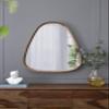30"x38" Irrgeular Mirror with Wood e, Wall Mirror for Living Room Bathroom Entryway view 1