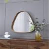 30"x38" Irrgeular Mirror with Wood e, Wall Mirror for Living Room Bathroom Entryway view 4