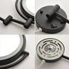 8 Inch LED Wall Mount Two Sided Magnifying Makeup Vanity Mirror 12 Inch Extension Matte Black 1X,3X Magnification Plug 360 Degree Rotation Waterproof Button Shaving Mirror view 4