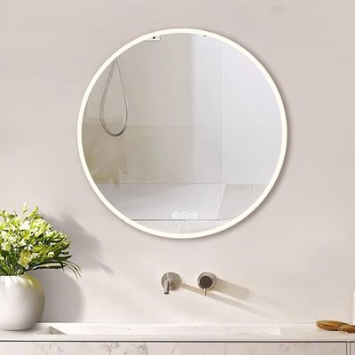 32 in. Round Acrylic ed Dimmable Anti Fog LED Bathroom Vanity Mirror
