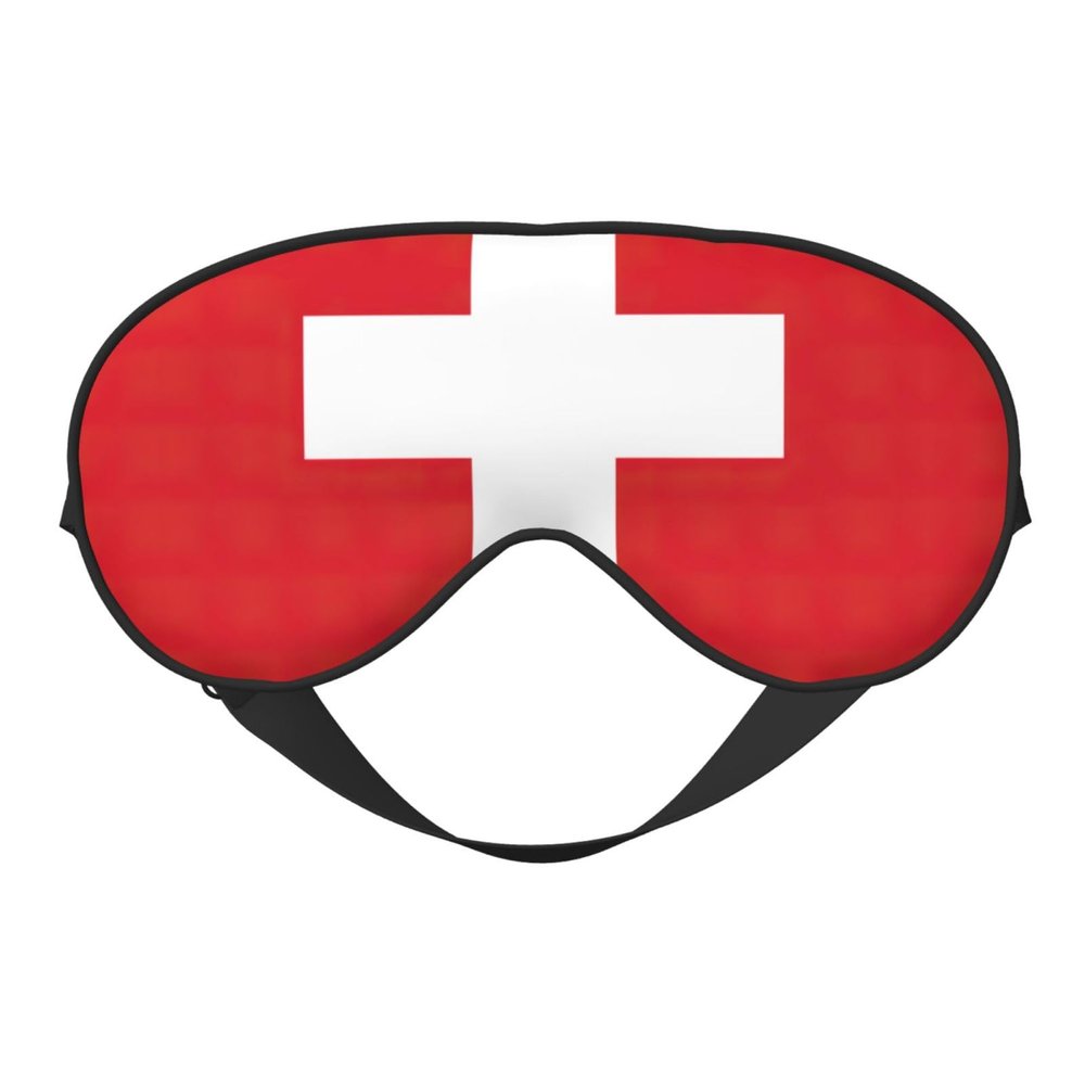 Swiss Flag Print Sleep Mask Silk-Like Eye Mask Sleeping Eye Mask for Women Men for Travel Sleep Relaxation