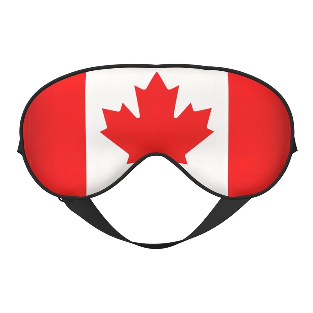 Canadian Flag Print Sleep Mask Silk-Like Eye Mask Sleeping Eye Mask for Women Men for Travel Sleep Relaxation