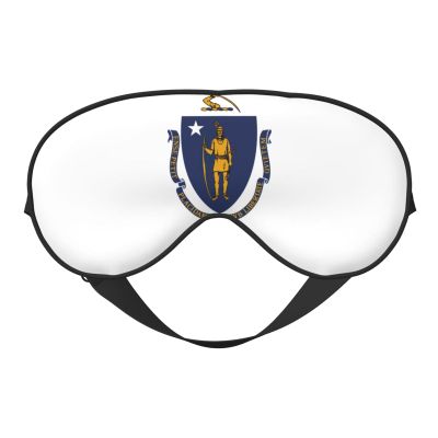 Massachusetts State Flag Print Sleep Mask Silk-Like Eye Mask Sleeping Eye Mask for Women Men for Travel Sleep Relaxation