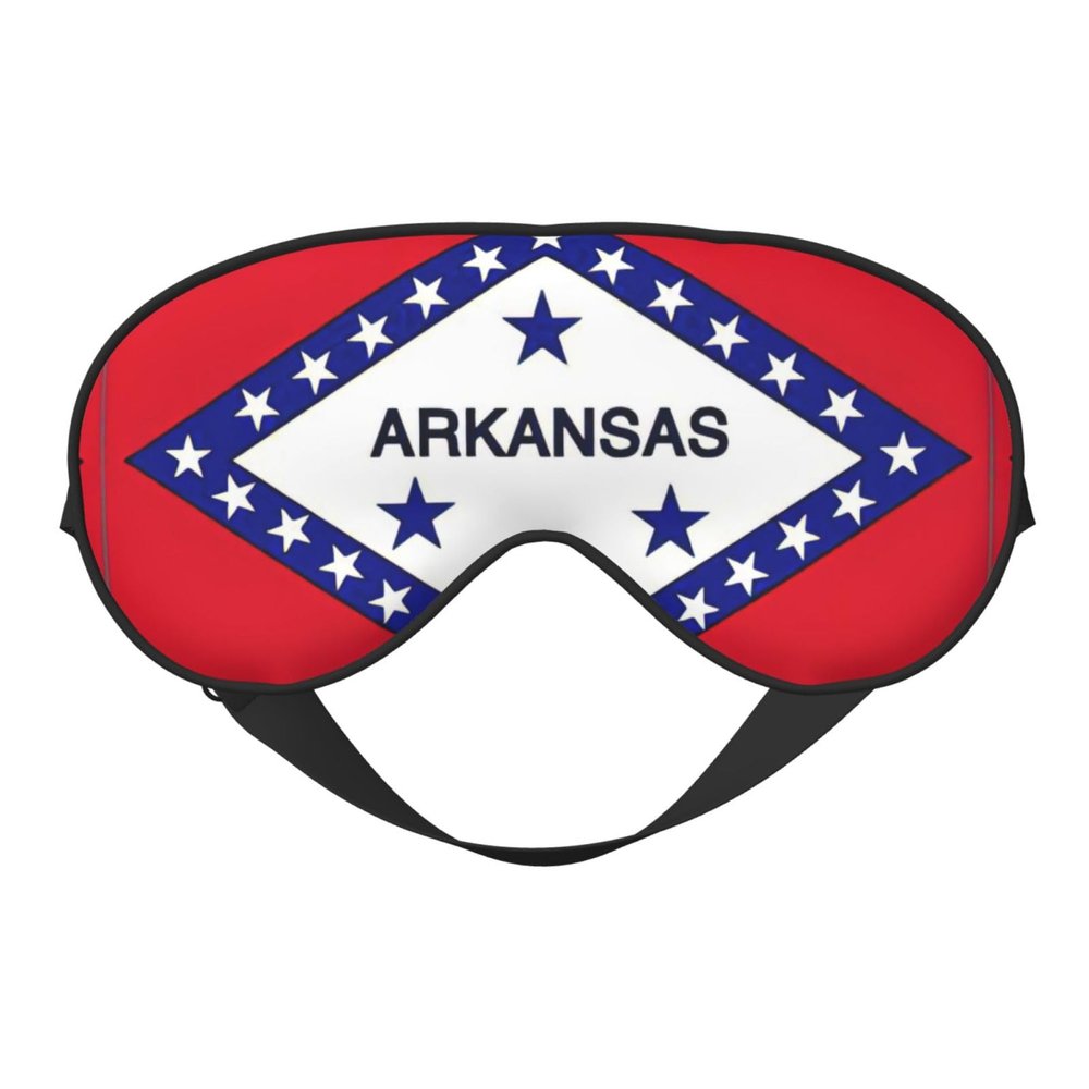 Arkansas State Flag Print Sleep Mask Silk-Like Eye Mask Sleeping Eye Mask for Women Men for Travel Sleep Relaxation