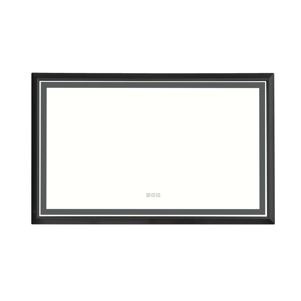 48 * 30 Black ed Bathroom Mirror Square Wall Mounted Material ed Vanity Mirror Shaving Mirror Make Up Mirror