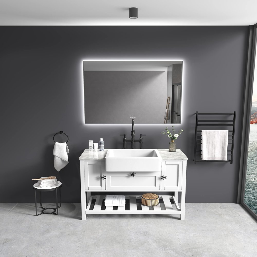 48x 36Inch LED Mirror Bathroom Vanity Mirror with Back Light, Wall Mount Anti Fog MLarge Adjustable Vanity Mirror