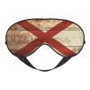 Alabama State Flag On Old Wood Grain Postcard Print Sleep Mask Silk-Like Eye Mask Sleeping Eye Mask for Women Men for Travel Sleep Relaxation view 1