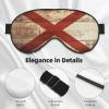 Alabama State Flag On Old Wood Grain Postcard Print Sleep Mask Silk-Like Eye Mask Sleeping Eye Mask for Women Men for Travel Sleep Relaxation view 4